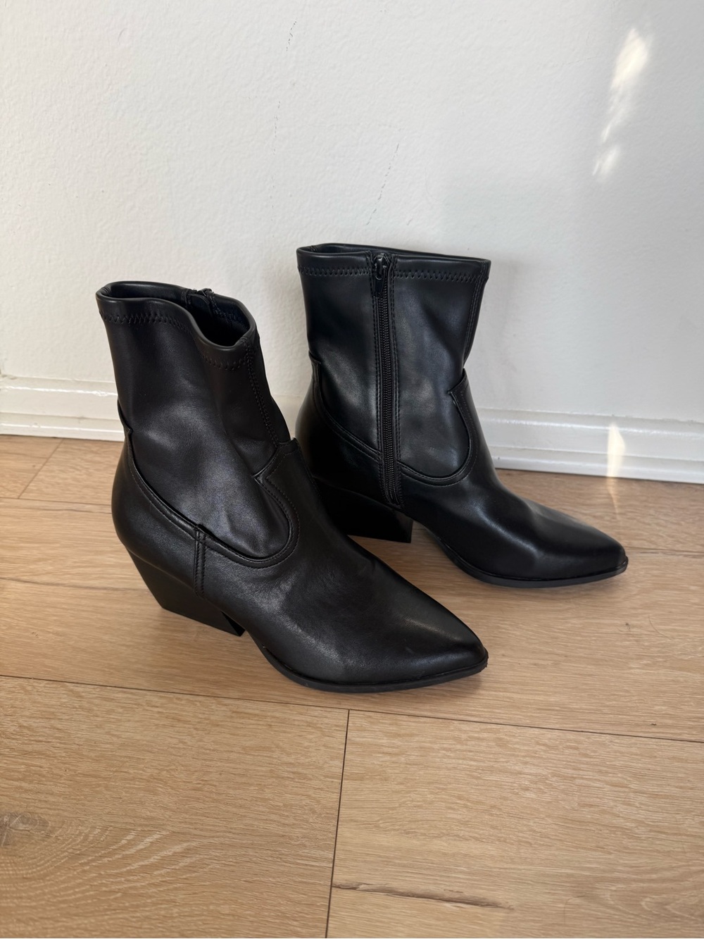 DV by Dolce Vita Black Pointed Toe Western Heeled Ankle Boots